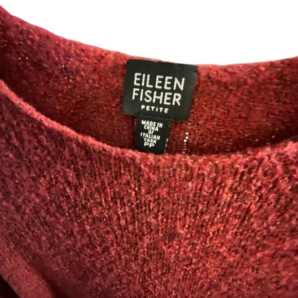 Eileen Fisher Cropped Boat Neck Wool Blend Open Knit Sweater - Picture 7 of 15